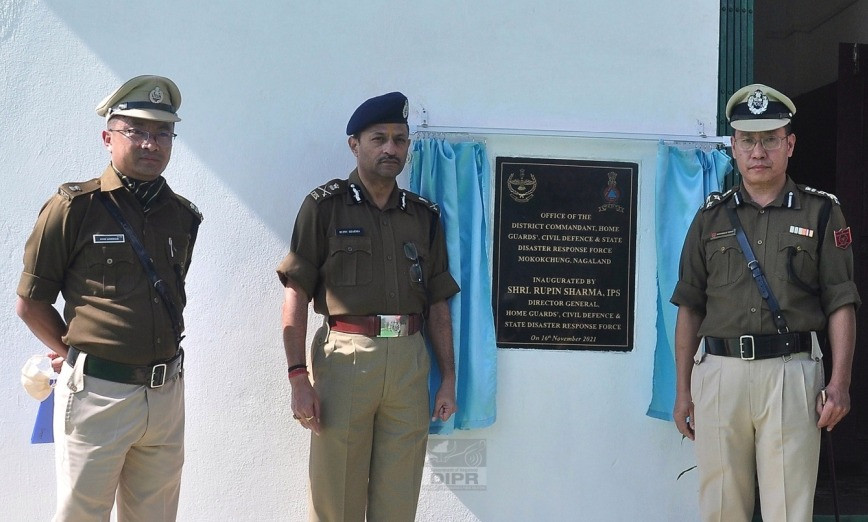 Officials during the inauguration the District Commandant Office of Home Guards, Civil Defence & State Disaster Response Force, Mokokchung on November 16. (DIPR Photo) 
